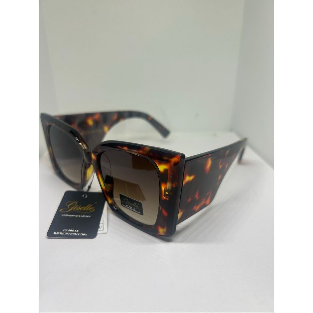 Giselle Tortoise Contemporary Collection Oversized Cat Eye Sunglasses – UV400 Pr